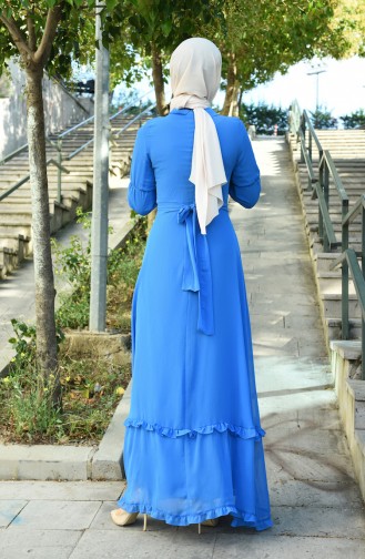 Dark Blue Hijab Dress 8044-04
