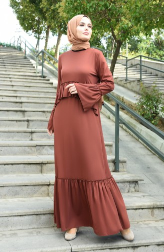 Brown Hijab Dress 8086-05