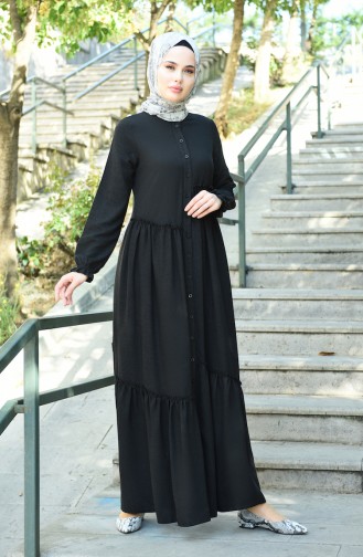 Black Hijab Dress 8025-02