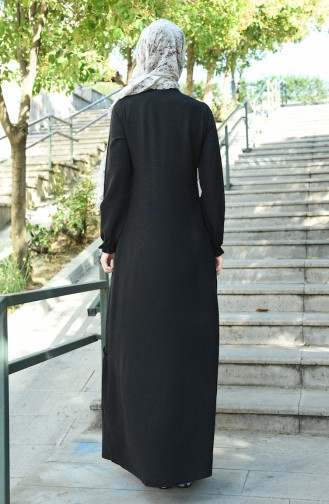 Black Hijab Dress 8025-02