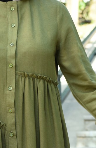 Khaki Hijab Dress 8025-05