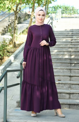 Purple Hijab Dress 8025-06