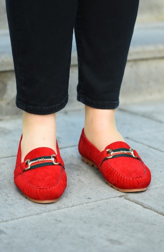 Red Woman Flat Shoe 2032-06