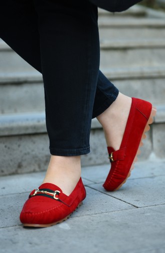 Red Women`s Flats 2032-06