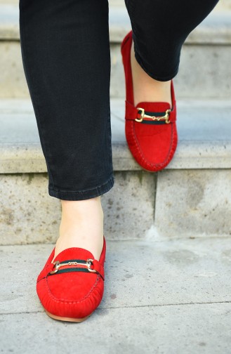 Red Woman Flat Shoe 2032-06