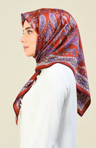 Karaca Patterned Rayon Scarf Bordeaux Brick 90614-08