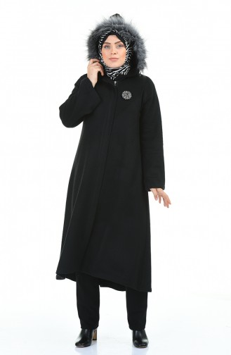 معطف طويل أسود 1157-01