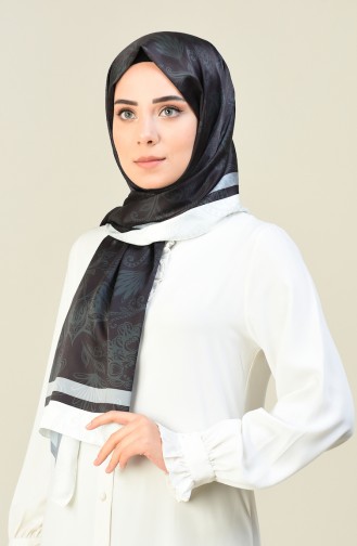 Patterned Cotton Shawl Black 95304-02