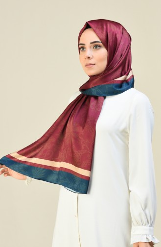 Patterned Cotton Shawl Cherry Color 95304-04