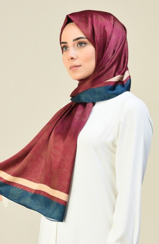 Patterned Cotton Shawl Cherry Color 95304-04