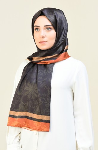 Patterned Cotton Shawl Dark Khaki 95304-05