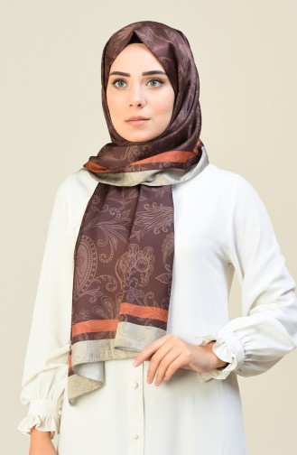 Patterned Cotton Shawl Brown 95304-06