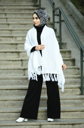 White Poncho 1008-02