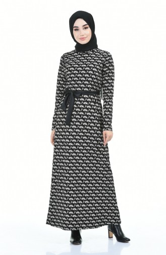 Black Hijab Dress 8846-01