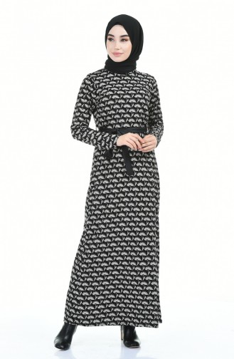 Schwarz Hijab Kleider 8846-01
