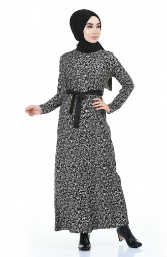 Schwarz Hijab Kleider 8847-01