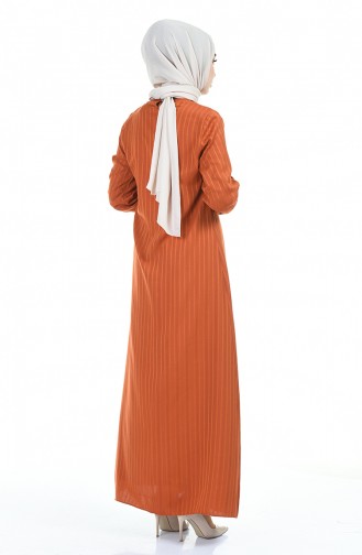Ziegelrot Hijab Kleider 0552-09