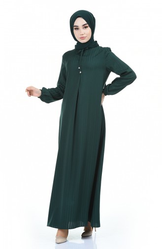 Emerald Green Hijab Dress 0552-10