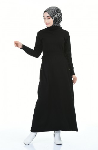 Schwarz Hijab Kleider 14325-02