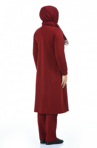 Fermuarlı Eşofman Takım 99222-06 Bordo