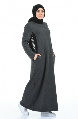 Smoke-Colored Hijab Dress 99226-03