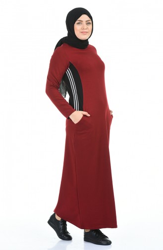 Claret Red Hijab Dress 99226-04