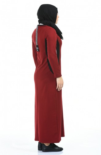 Claret Red Hijab Dress 99226-04