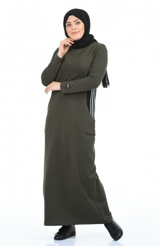 Khaki Hijab Kleider 99226-06