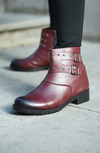 Claret Red Boots-booties 0404-02