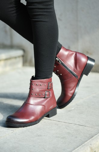 Claret Red Boots-booties 0404-02