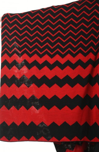 Triko Desenli Panço 1010-03 Siyah Kırmızı