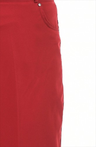 Straight Leg Trousers with Pockets 0004-06 Claret Red 0004-06