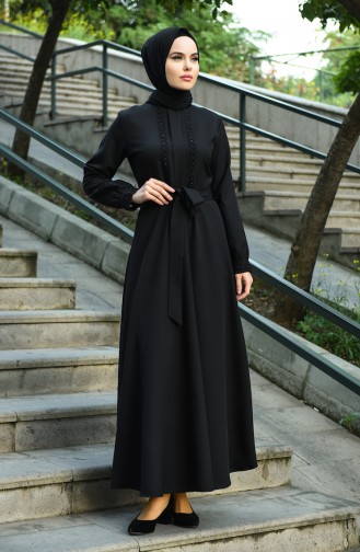 Black Hijab Dress 8029-01