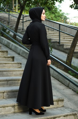 فستان بحزام أسود 8029-01