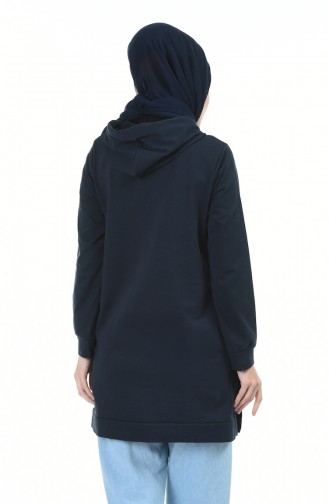 Kapüşonlu Sweatshirt 1582-05 Lacivert