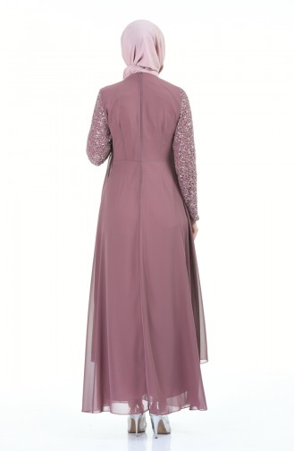 Robe de Soirée Détail à Paillettes 52758-08 Rose Pâle 52758-08