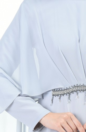 Grau Hijab-Abendkleider 9202-03