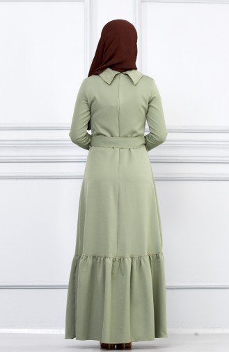 Unreife Mandelgrün Hijab Kleider 5042-06