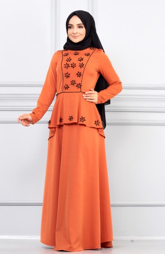 Onion Peel Hijab Dress 5041-05