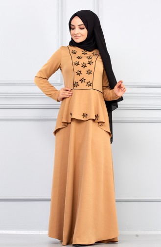 Camel Hijab Dress 5041-02