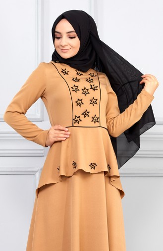 Camel Hijab Dress 5041-02