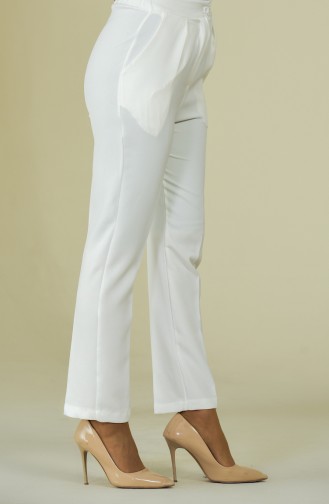 Straight Leg Trousers with Pockets 4178-04 white 4178-04