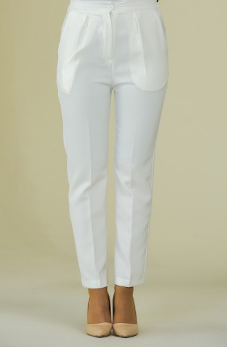 Straight Leg Trousers with Pockets 4178-04 white 4178-04