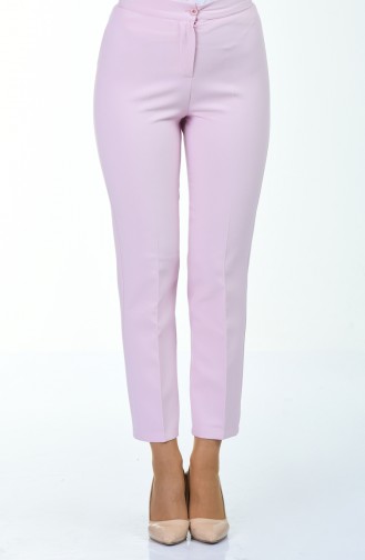 Pantalon a Boutons 1102-25 Rose Poudre 1102-25