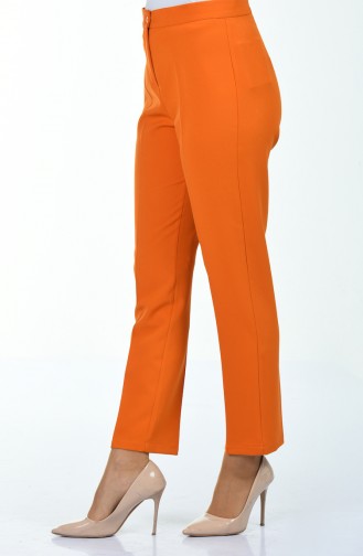 Buttoned Straight-leg Trousers 1102-26 Apricot 1102-26