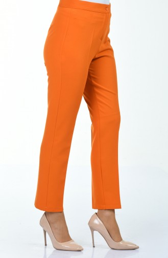 Buttoned Straight-leg Trousers 1102-26 Apricot 1102-26