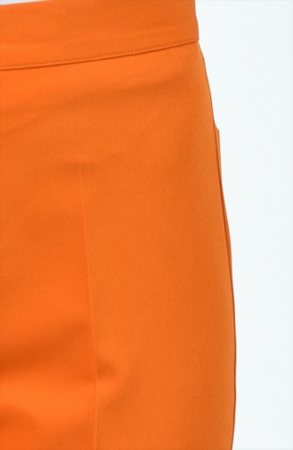 Buttoned Straight-leg Trousers 1102-26 Apricot 1102-26