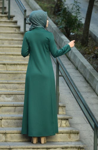 Robe Hijab Vert emeraude 8065-04