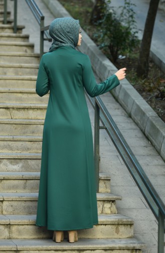 Smaragdgrün Hijab Kleider 8065-04