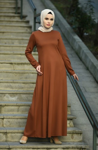 Tan Hijab Dress 8065-05